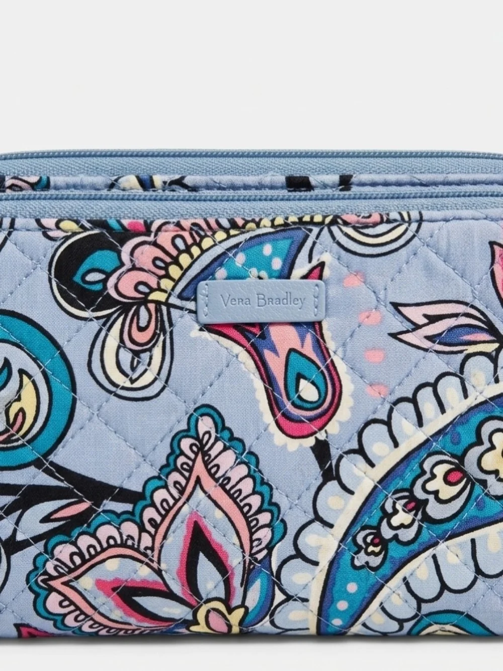 Vera Bradley Quilted Paisley Crossbody Bag and Wallet - Blue Paisley